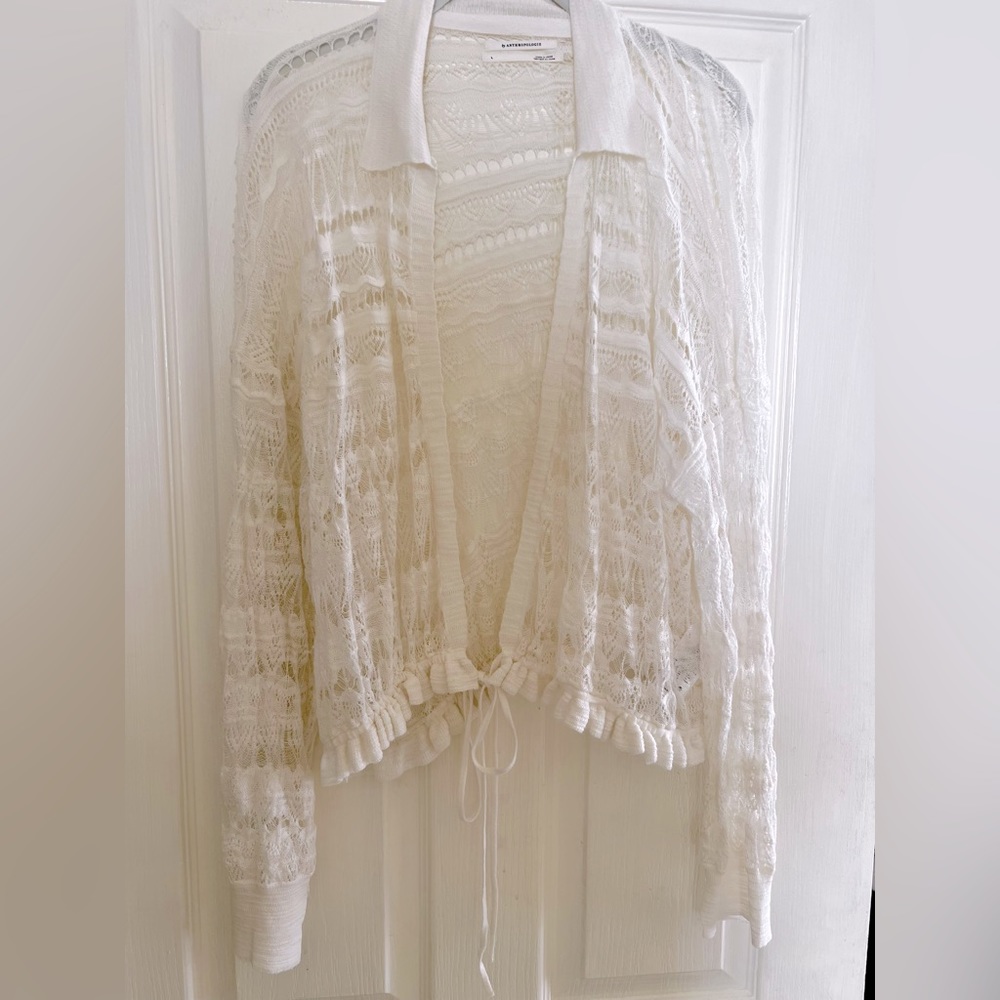 Ivory Lace Cardigan by Anthropologie